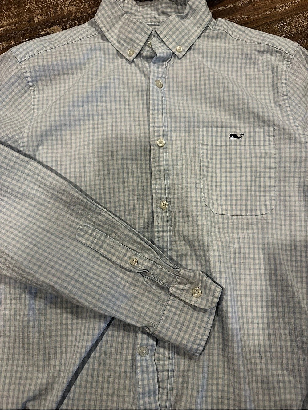 Vineyard Vines Classic Gingham Tucker Shirt Blue & White